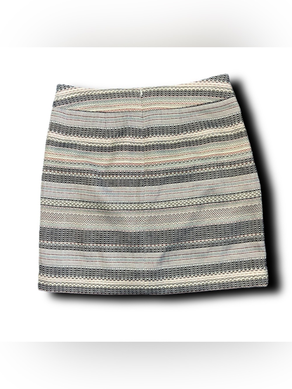 NWT LOFT Striped Woven Tweed Aztec/Southwest Inspired Mini Skirt - Picture 2 of 5